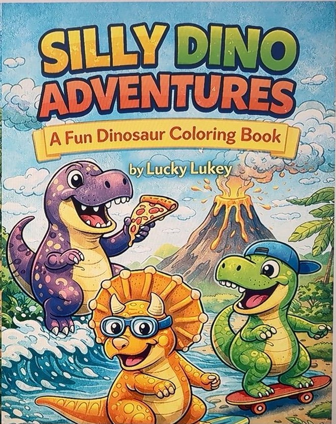 Silly Dino Adventures: A Fun Dinosaur Coloring Book cover