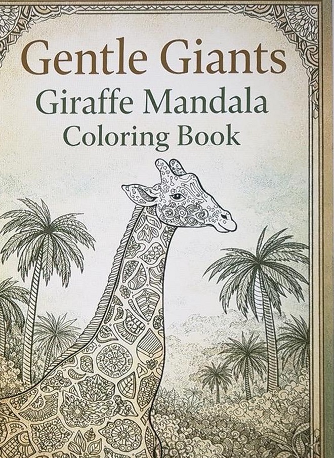 Gentle Giants: Giraffe Mandala Coloring Book: Relaxing Animal Patterns for Calm, Creativity, and Mindfulness cover