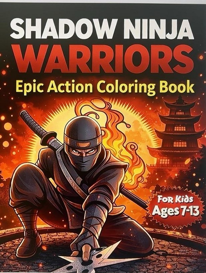 Shadow Ninja Warriors: Epic Action Coloring Book for Kids cover