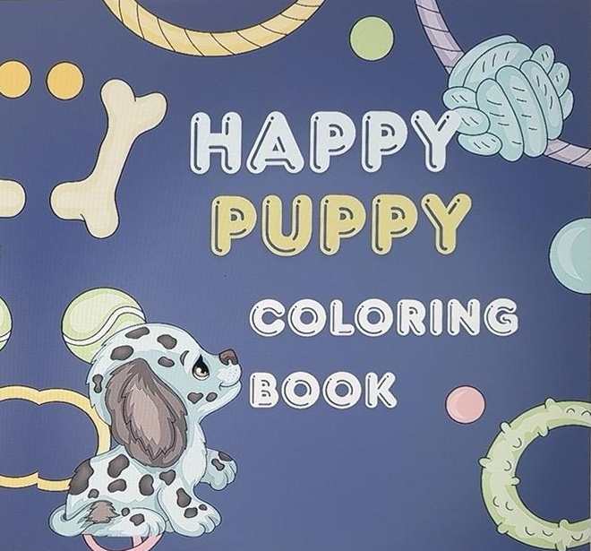 Happy Puppy Coloring Book cover