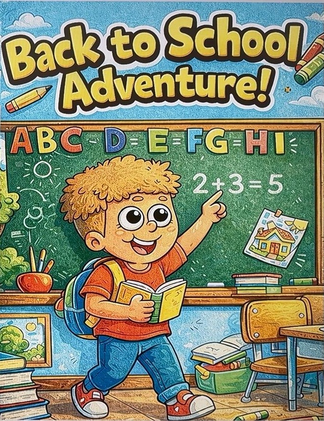 Back to School Adventures: A fun & Happy Coloring Book for Kids Ages 4-8 cover