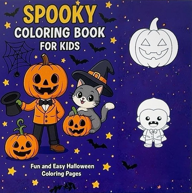 Spooky Coloring Book For Kids: Fun and Easy Halloween Coloring Pages cover